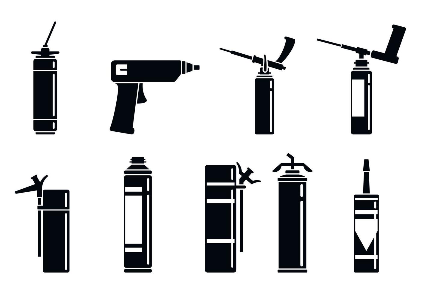 Repair polyurethane foam icons set, simple style vector