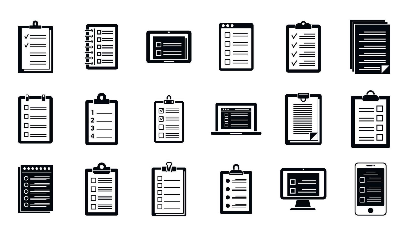 Personal to-do list icons set, simple style vector