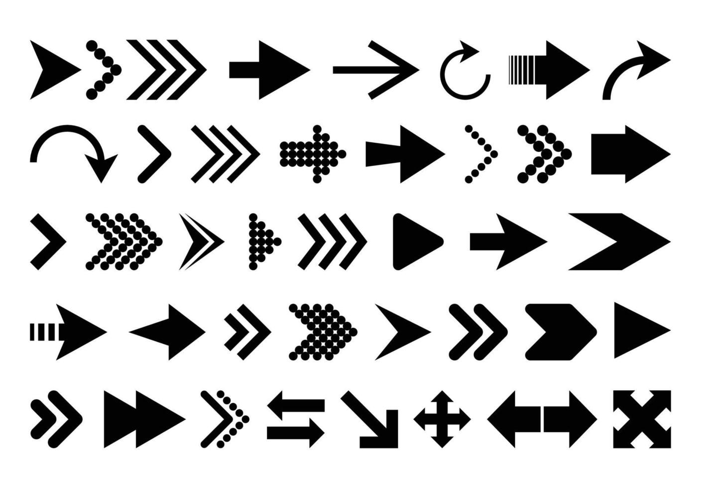 set of black arrows vector design