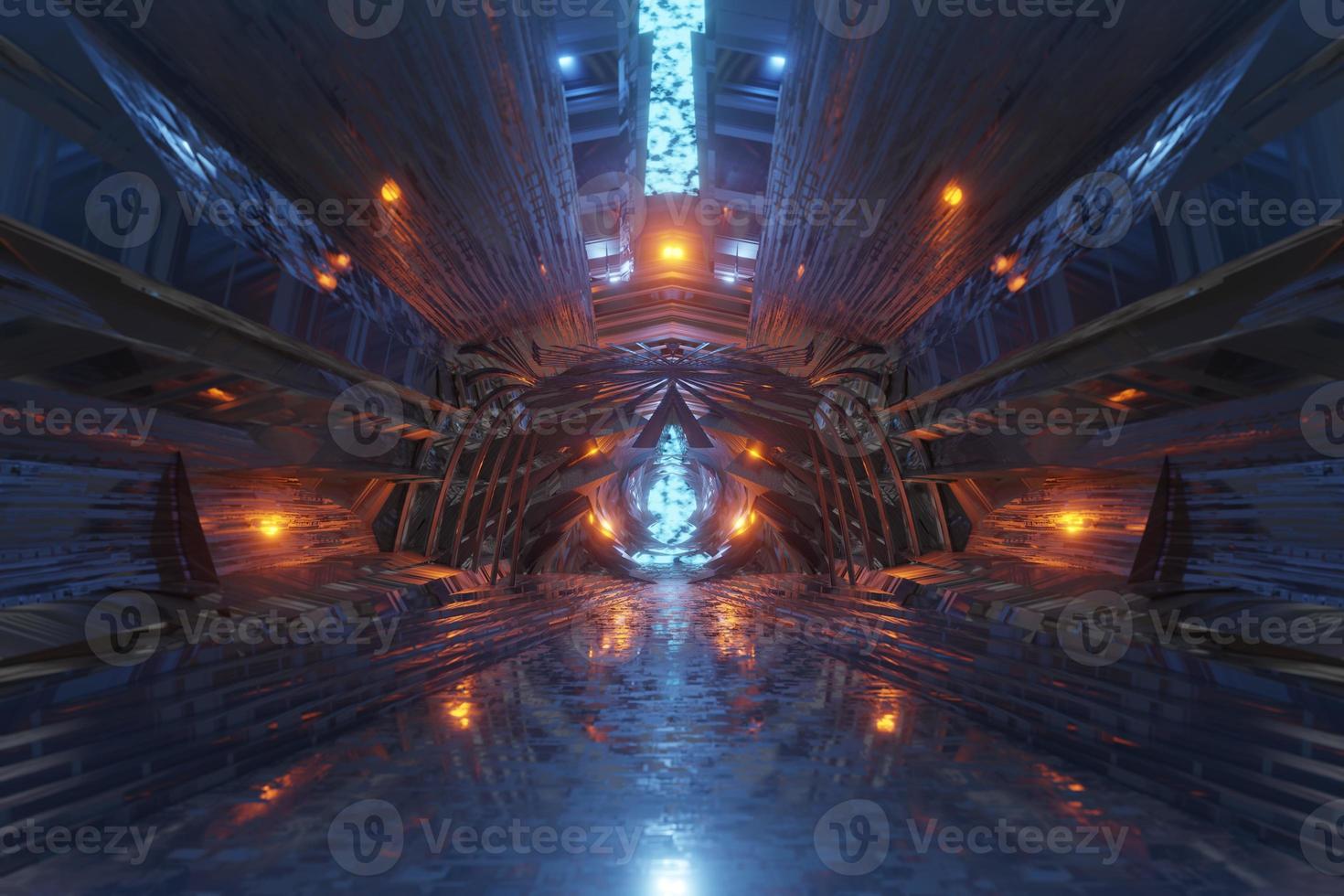 Sci Fi Future Fantasy Alien planet Big Hall building background 3D rendering photo
