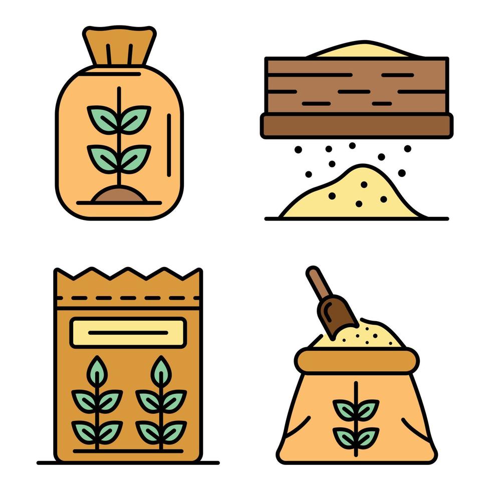 Flour icons vector flat