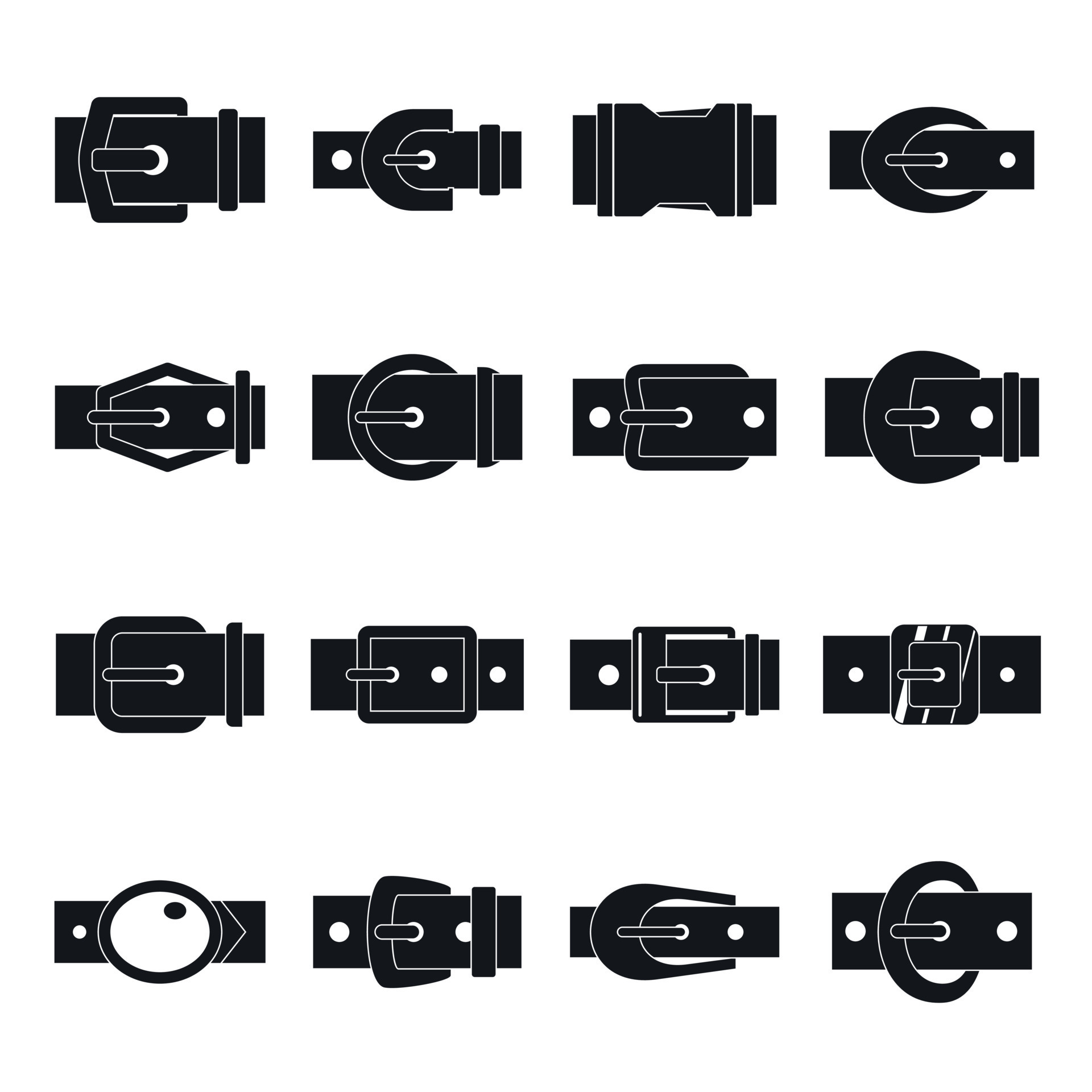 Belt buckles icons set, simple style 8887225 Vector Art at Vecteezy