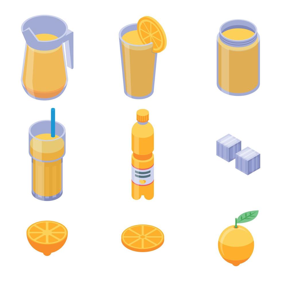 conjunto de iconos de limonada, estilo isométrico vector