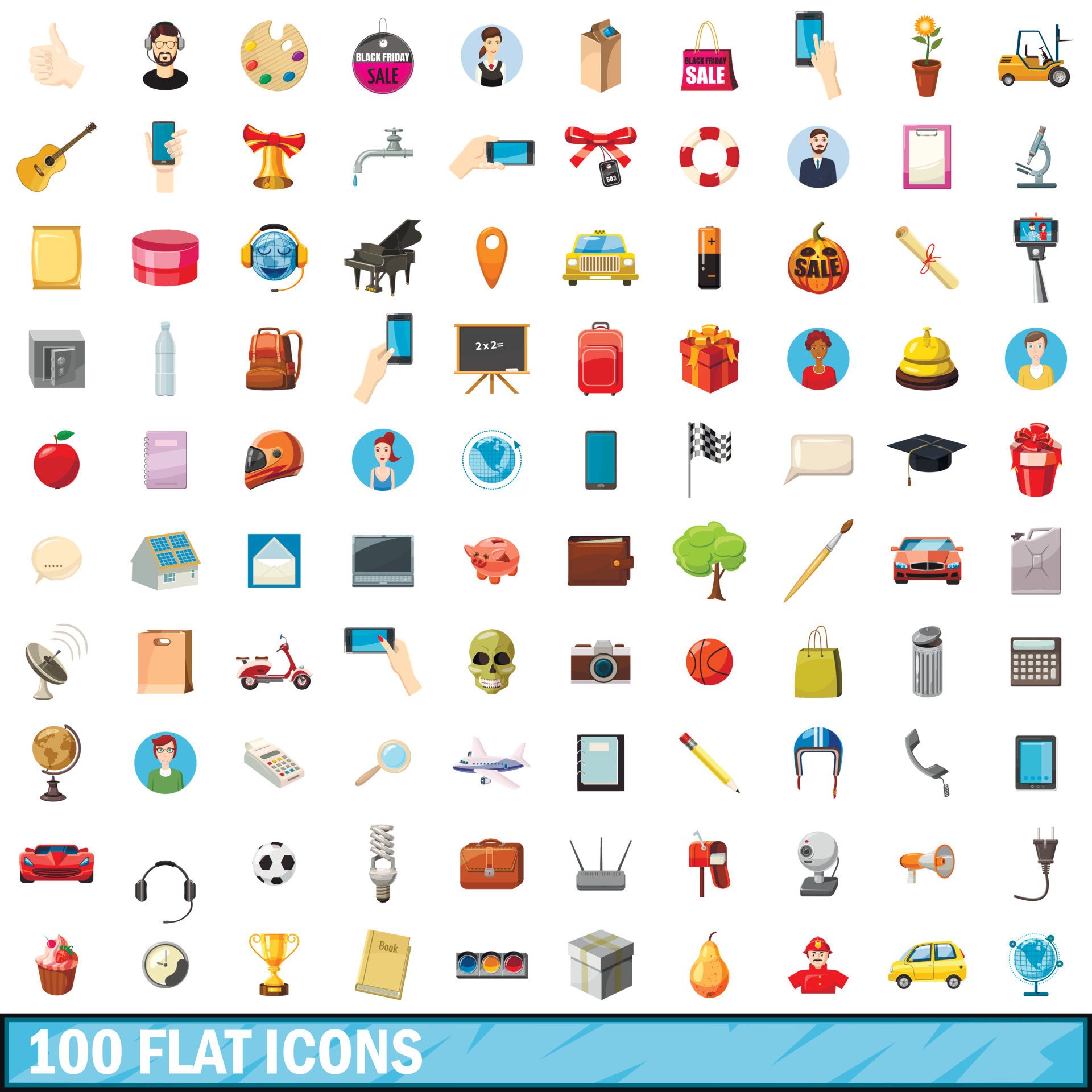 100 Flat Icons Set Cartoon Style 8887552 Vector Art At Vecteezy 100 Flat Icons Set Cartoon Style 8887552 Vector Art At Vecteezy
