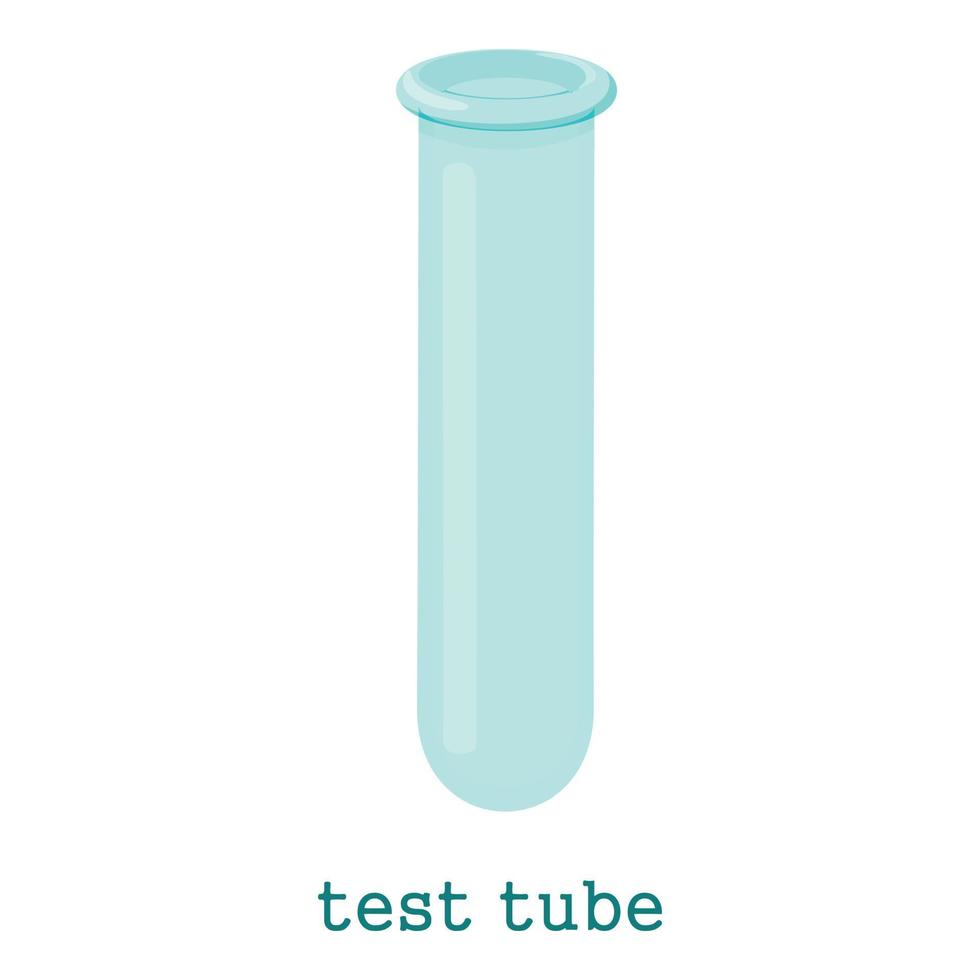 Test tube icon, cartoon style vector