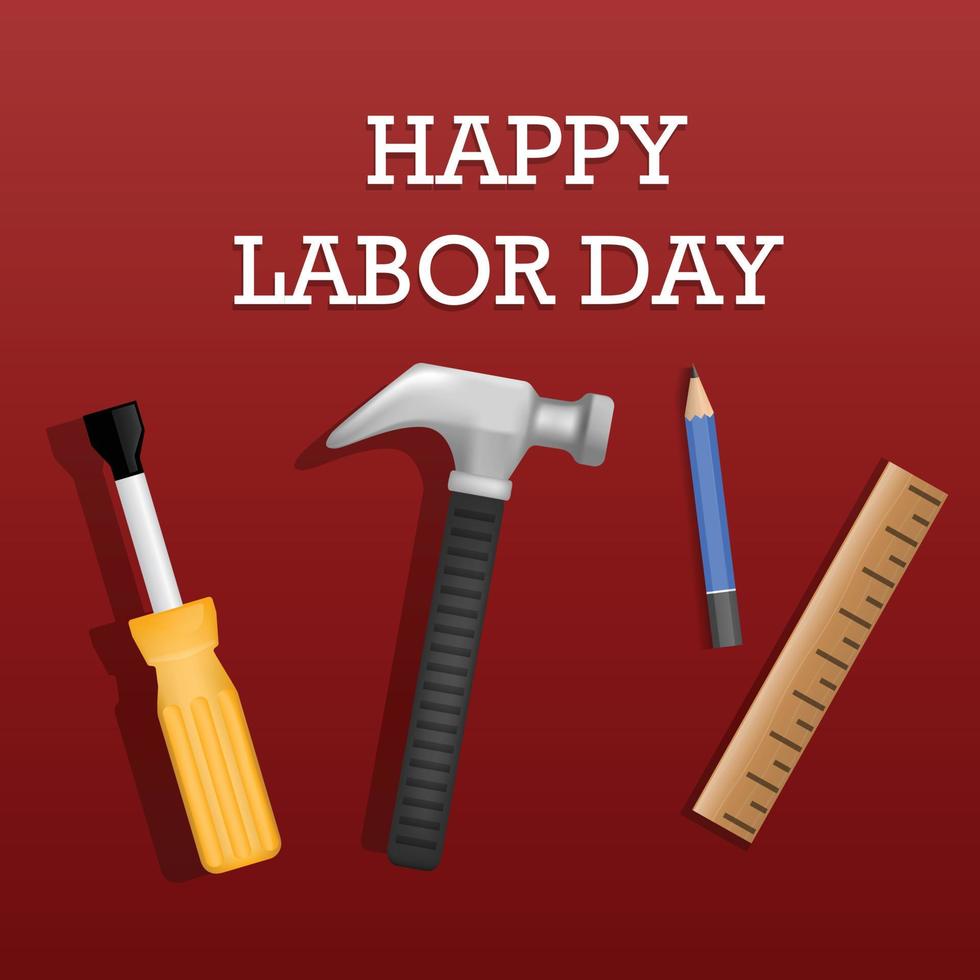 Happy labor day concept background, realistic style vector