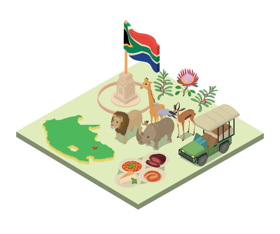 Kenya concept banner, isometric style vector