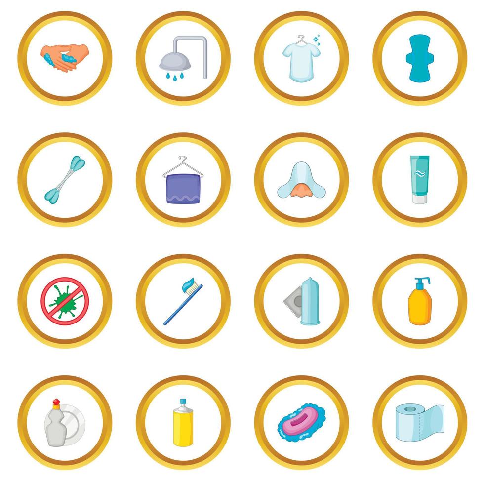 Hygiene icons circle vector