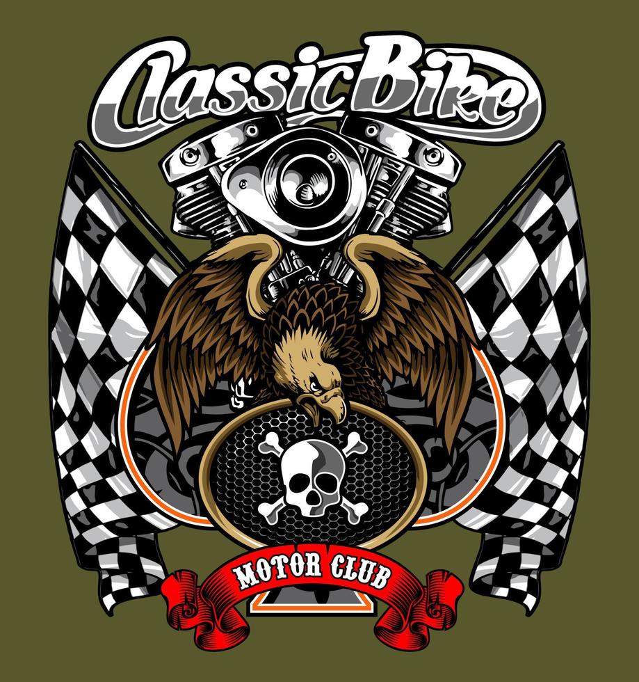eagle and v twin engine vector
