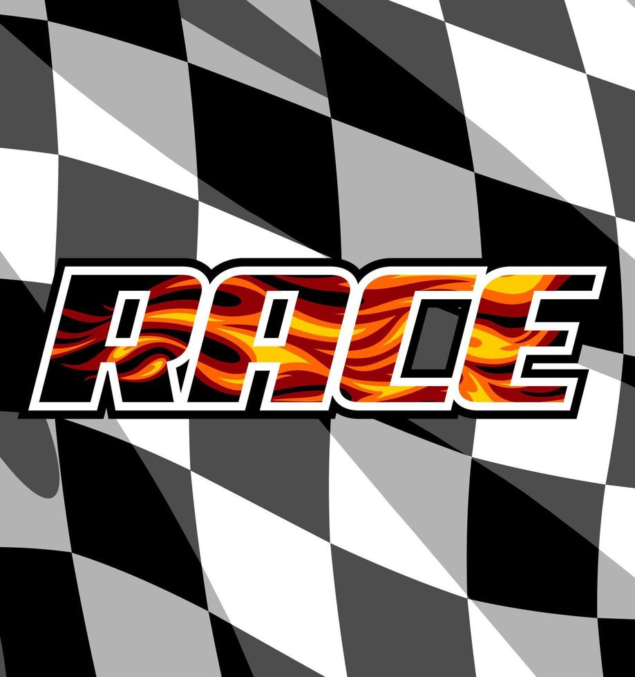 race and fire in it vector