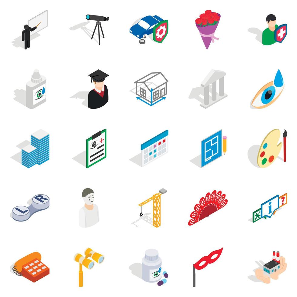 Creative idea icons set, isometric style vector