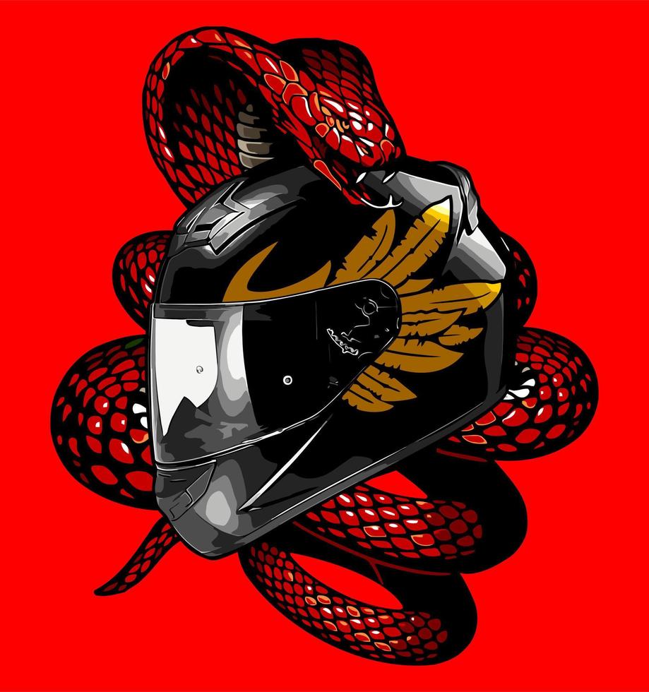 helmet and snake vector