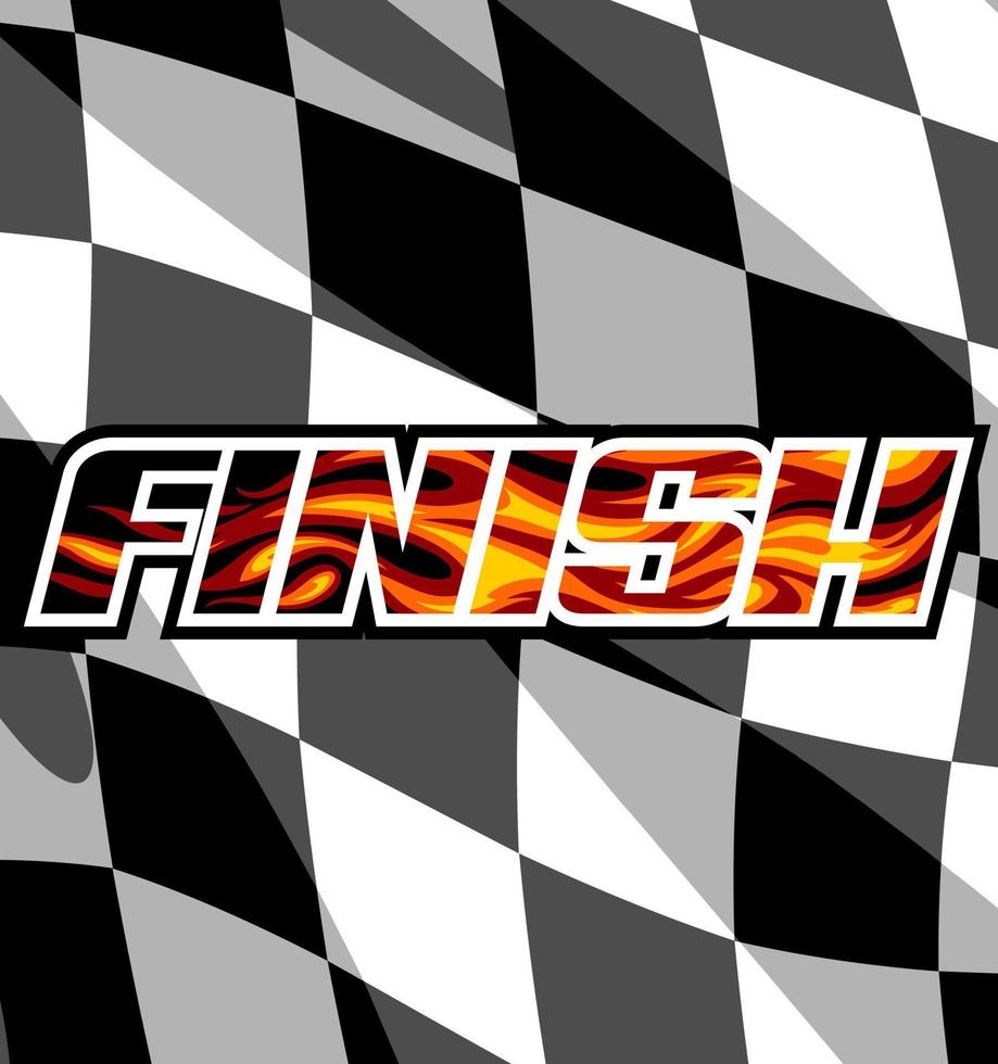 finish and fire in it vector