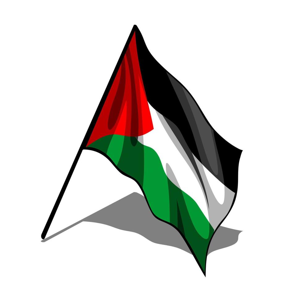 palestine waving flag vector