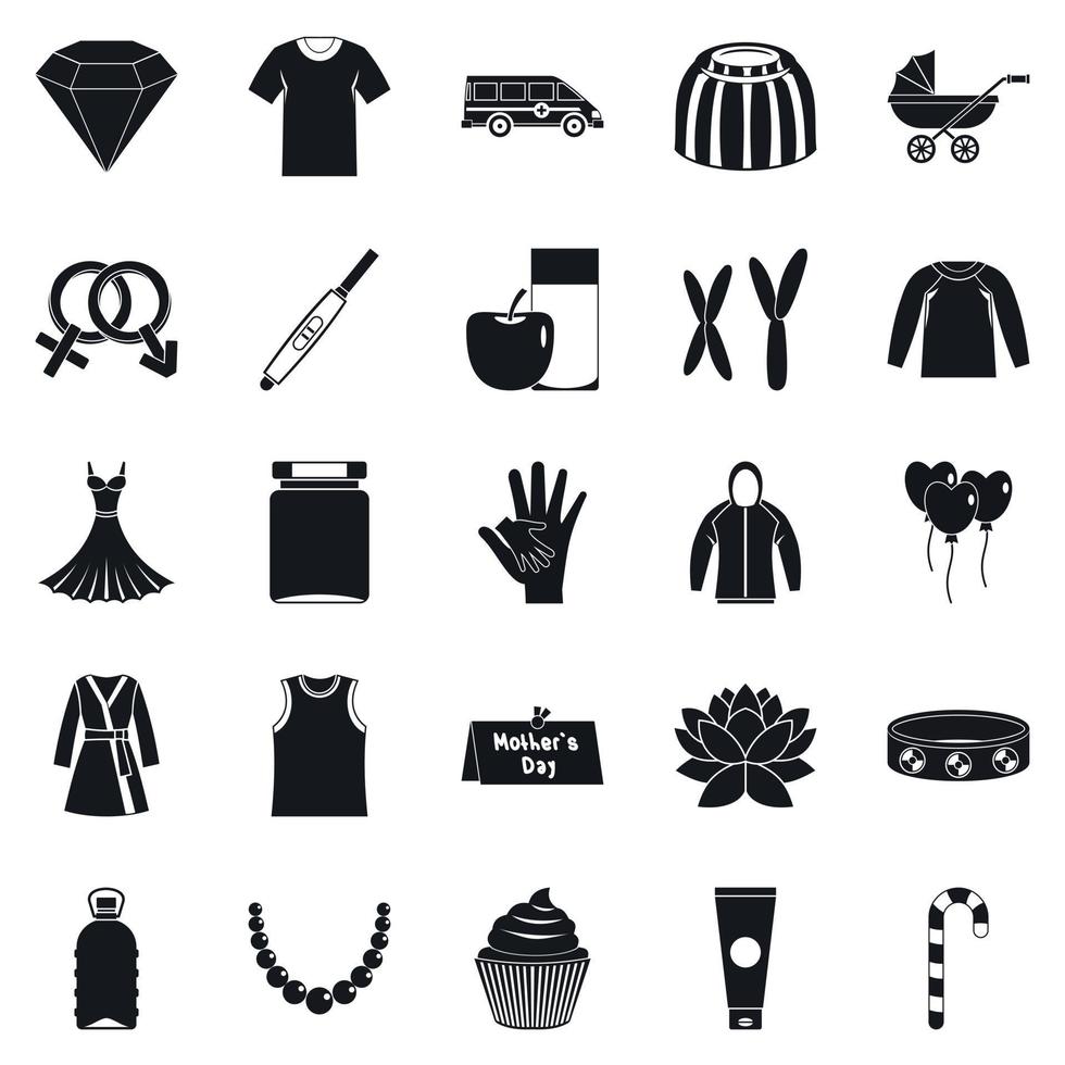 Relations icons set, simple style vector