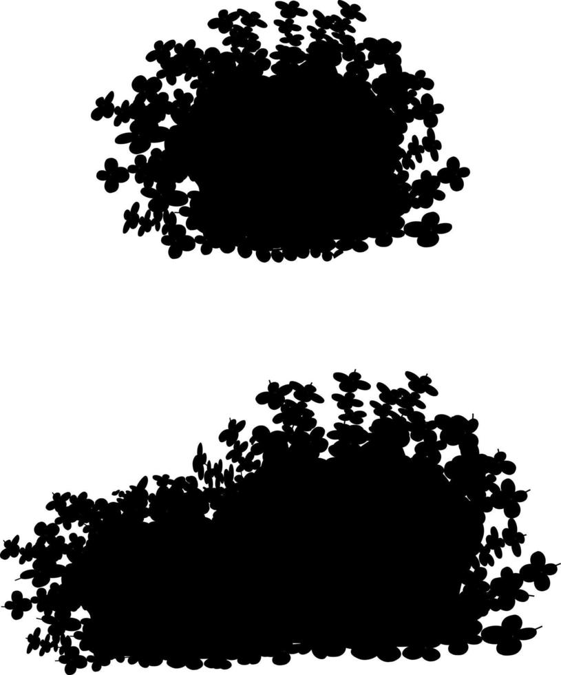 Monochrome vector drawing of bushes.