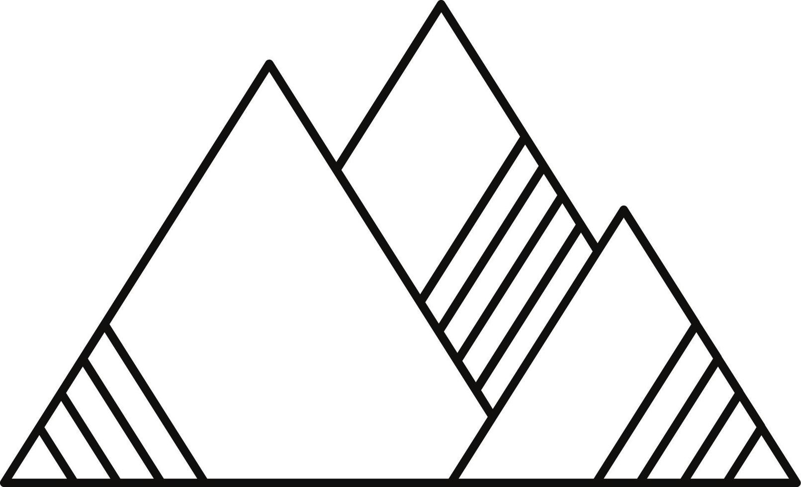Simple geometric line of mountains 8887973 Vector Art at Vecteezy