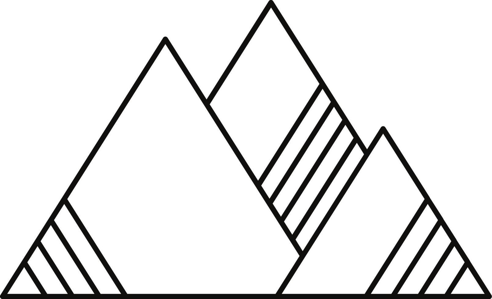 Simple geometric line of mountains vector