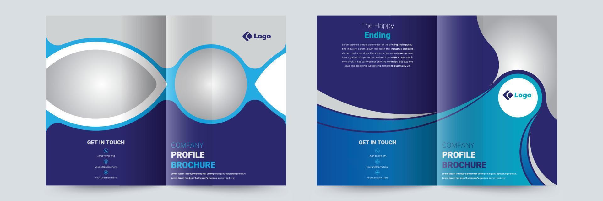 Blue Company Profile Brochure Design Template vector