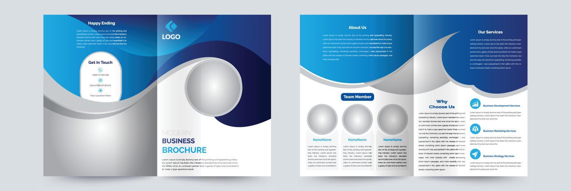 Bifold Business Brochure Design Template vector