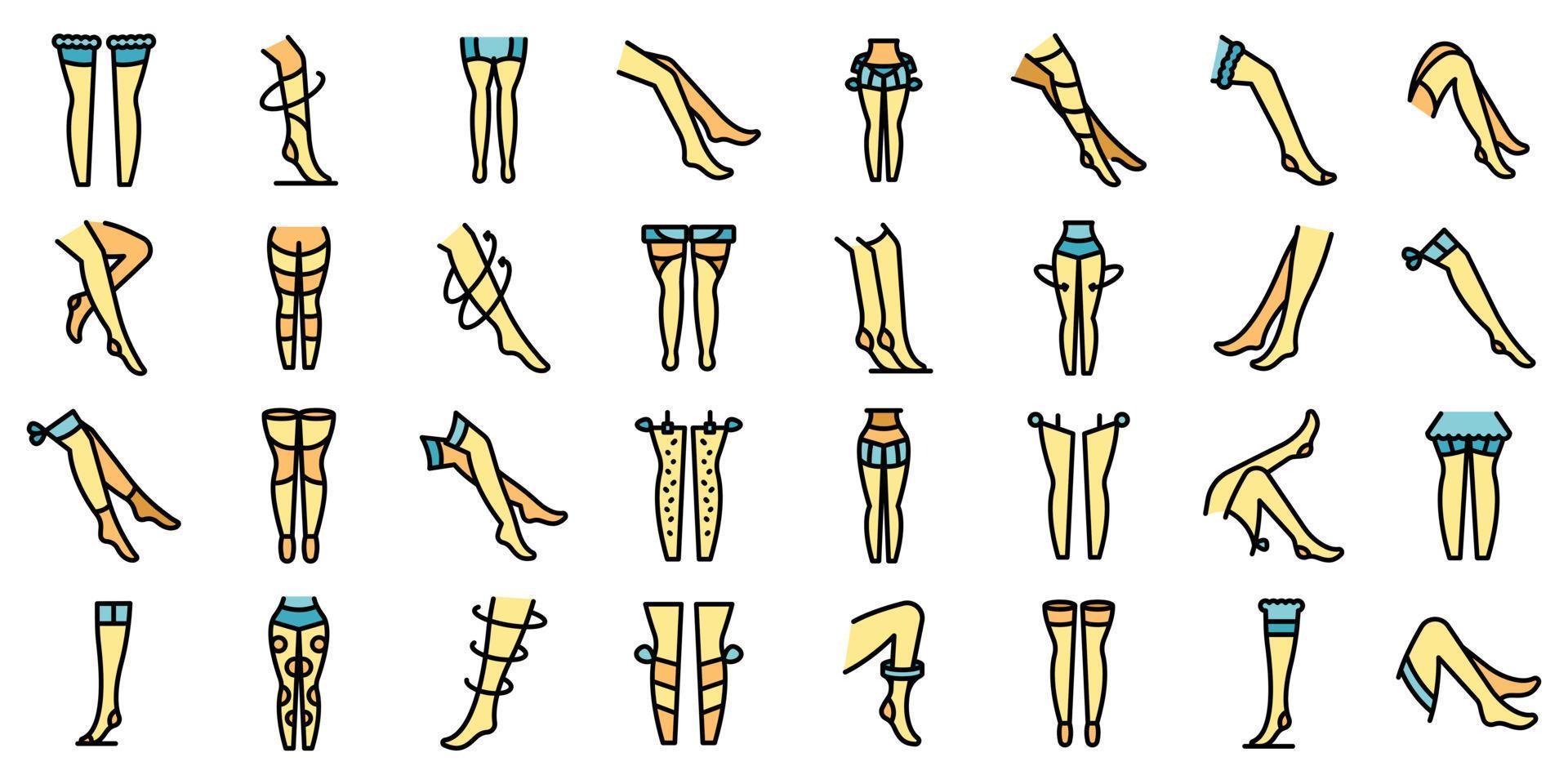 Stockings icons set vector flat