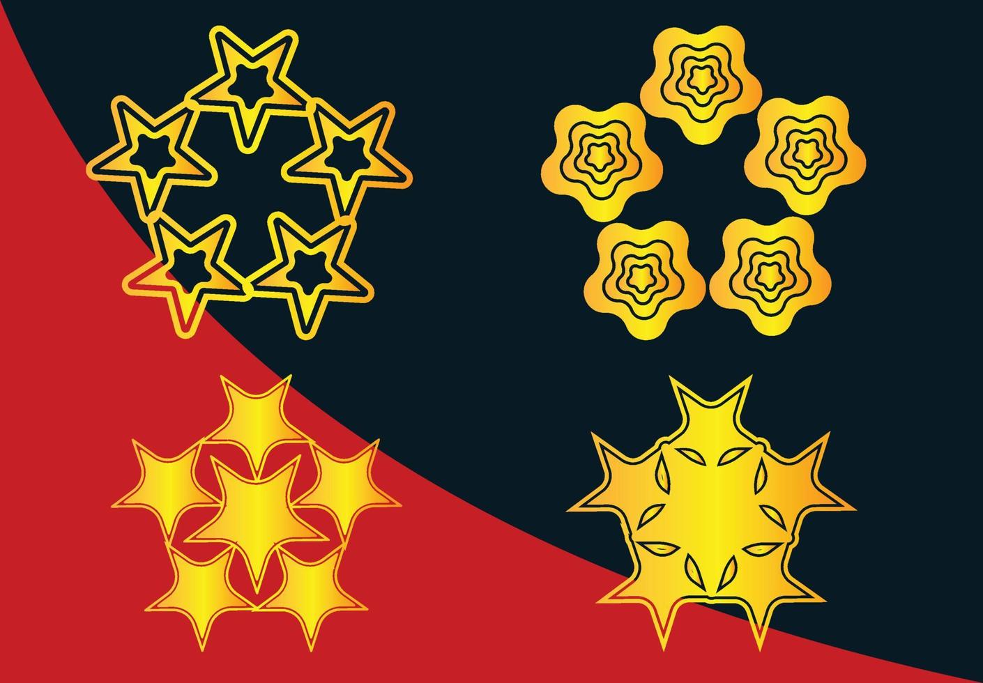 Five stars logo, sticker, icon and t shirt design template vector