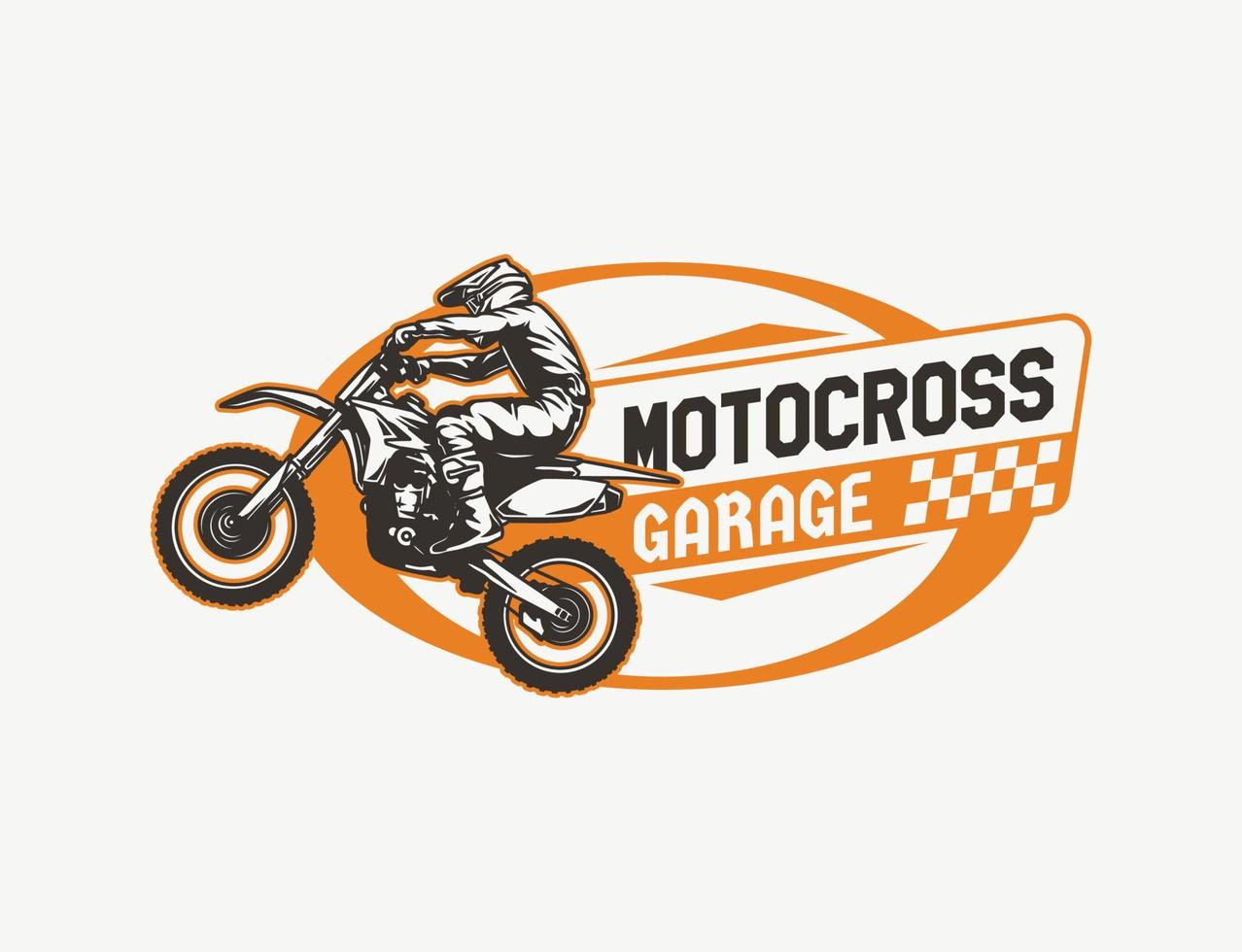 Hand Drawn Motorcross Adventure Club Logo Badge vector