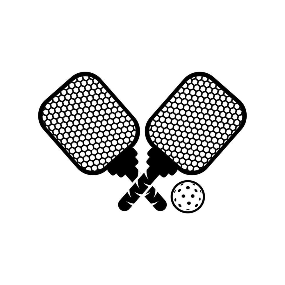 pickleball paddle y pickle ball para su diseño de club o equipo. ilustración vectorial aislado en blanco. vector