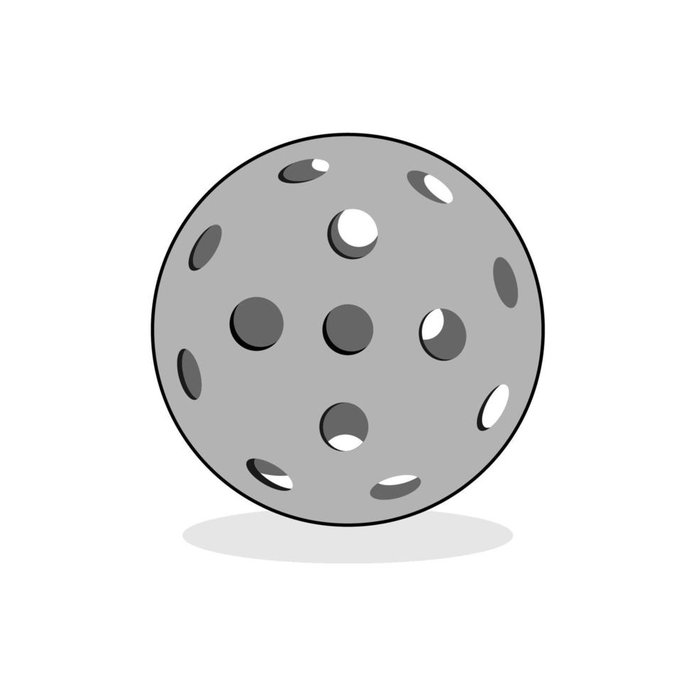 bola de pickleball aislada en blanco, ilustración vectorial simple, bola con agujeros vector