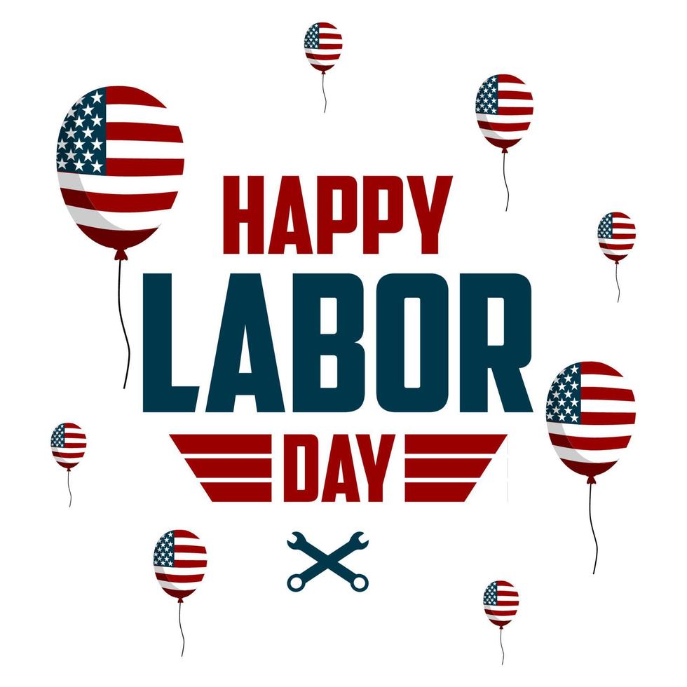 Happy Labor Day logo celebration vector illustration. USA Happy Labor