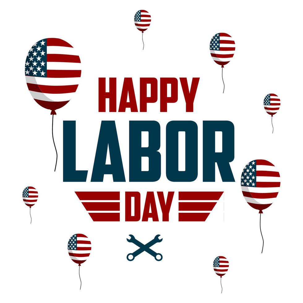 Happy Labor Day logo celebration vector illustration. USA Happy Labor Day logo weekend party lettering design