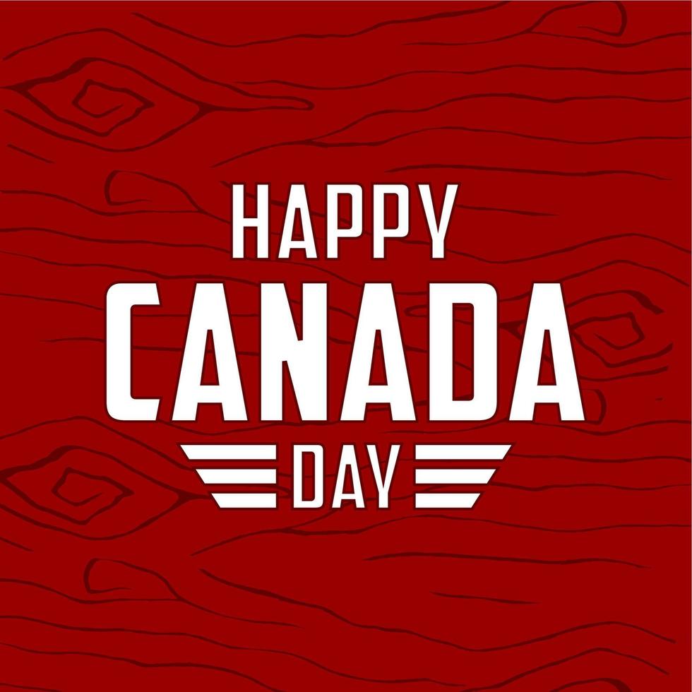 Happy canada day vector template with red wood signage