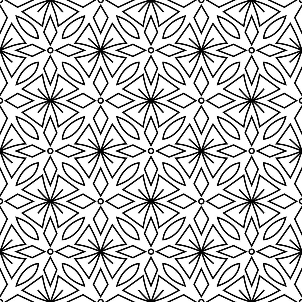 Modern geometric seamless pattern. Black and white vector illustration. Line art geometric wallpaper. Backgroung for your design.