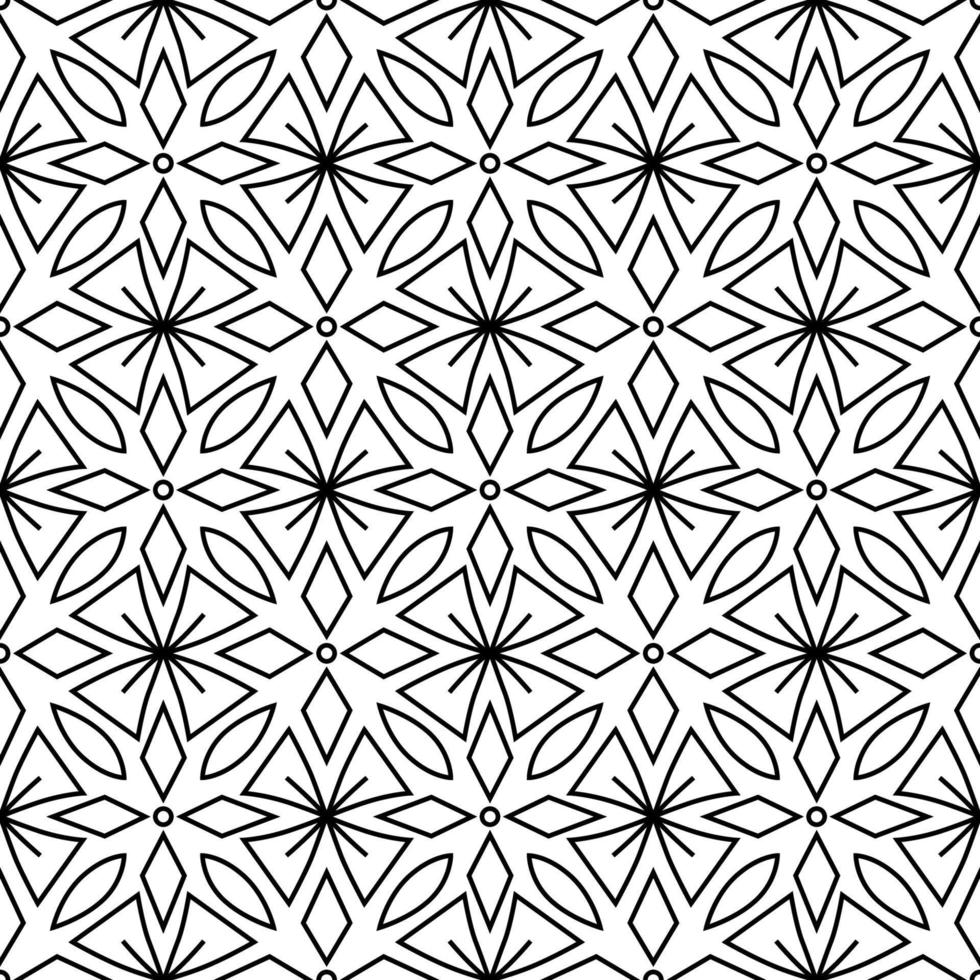 Modern geometric seamless pattern. Black and white vector illustration. Line art geometric wallpaper. Backgroung for your design.