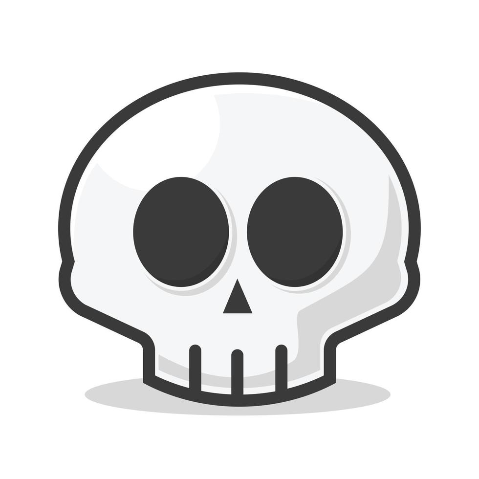 icono de vector de cabeza de calavera gratis en activo de estilo de dibujos animados lindo editable