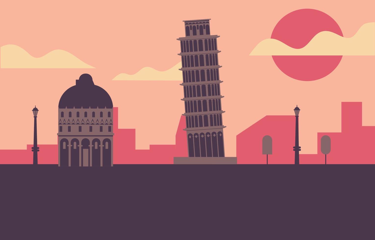 pisa ilustración paisaje vector