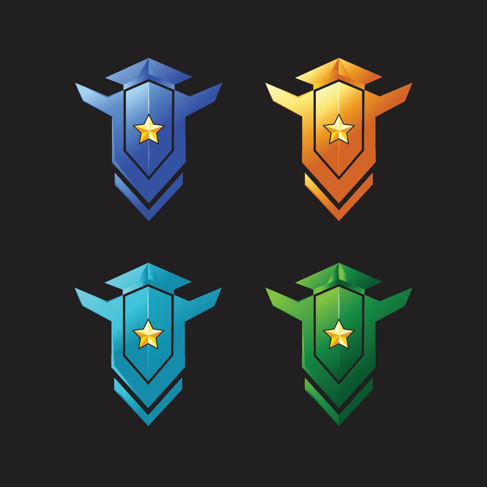 Full Color Badge Medals For Games vector