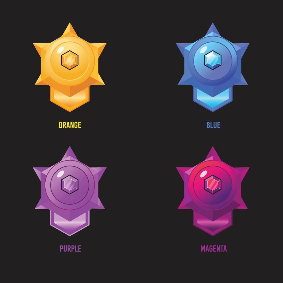 Paste Colorful Badges For Games vector