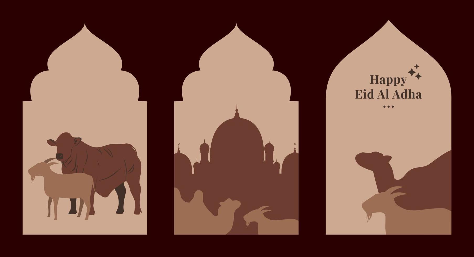 eid al adha animales o idul adha vector