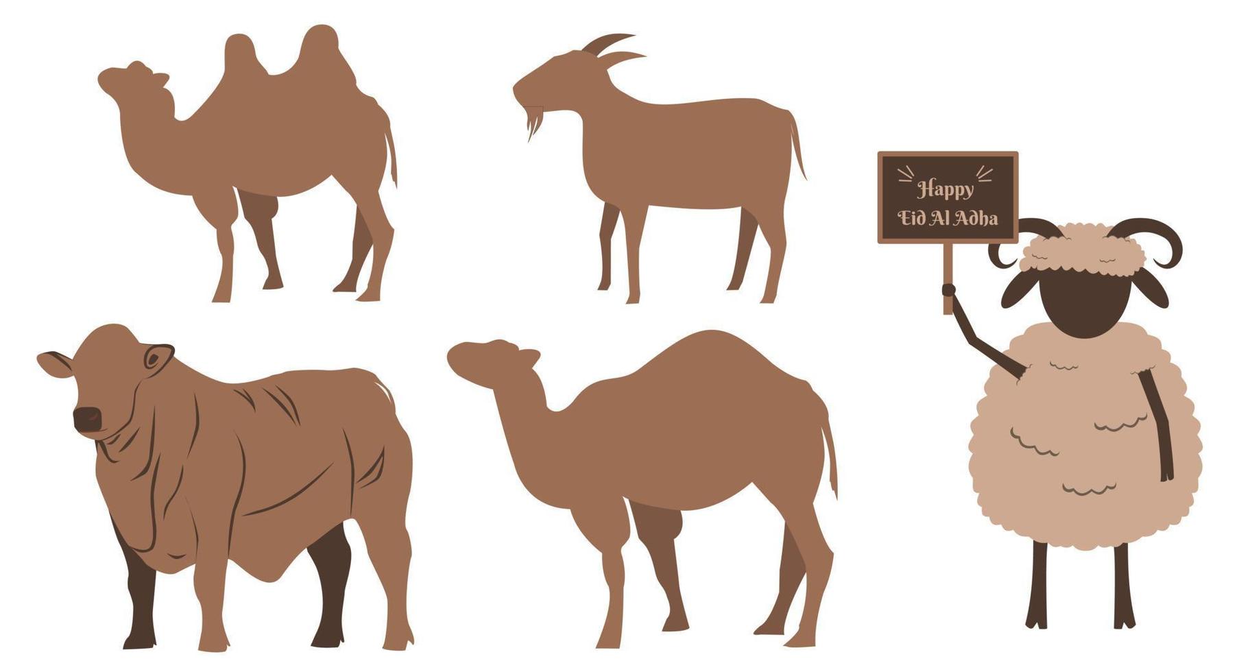 eid al adha animals or idul adha vector
