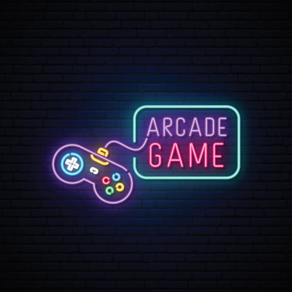 Game controller neon sign. vector