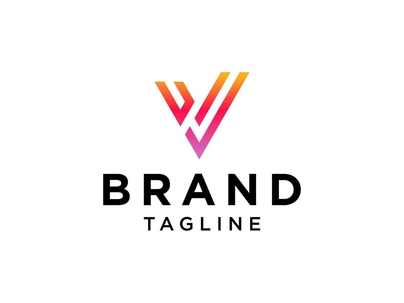 logotipo abstracto de la letra inicial v. naranja con estilo de espacio negativo dentro. elemento de plantilla de diseño de logotipo de vector plano.