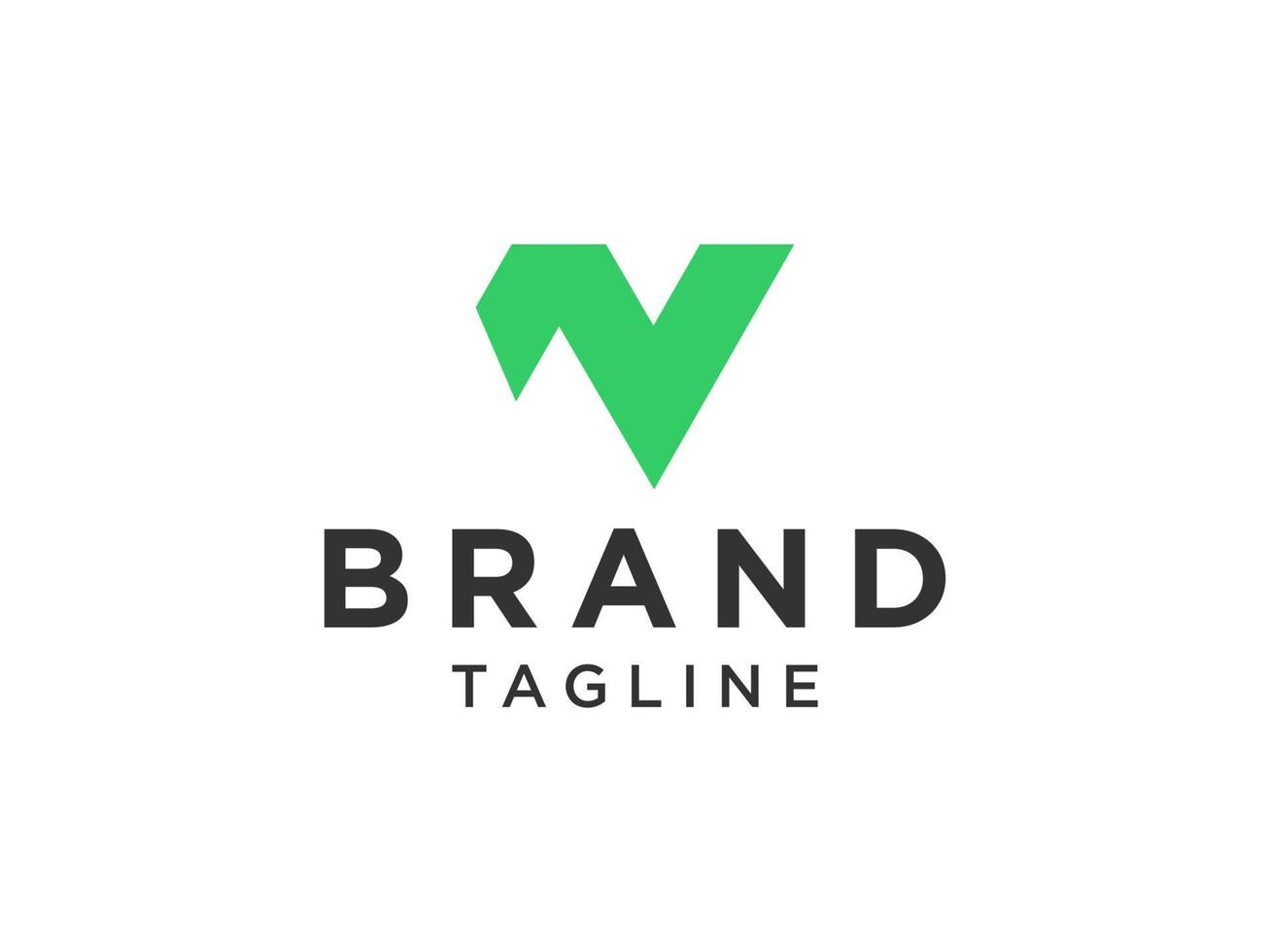 Letter N Logo Green Square Line. Flat Vector Logo Design Template Element