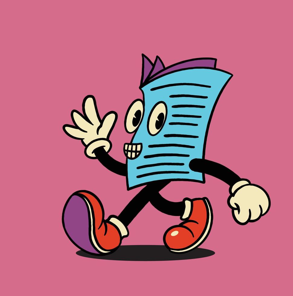 Retro newspaper mascot vintage illustration vector