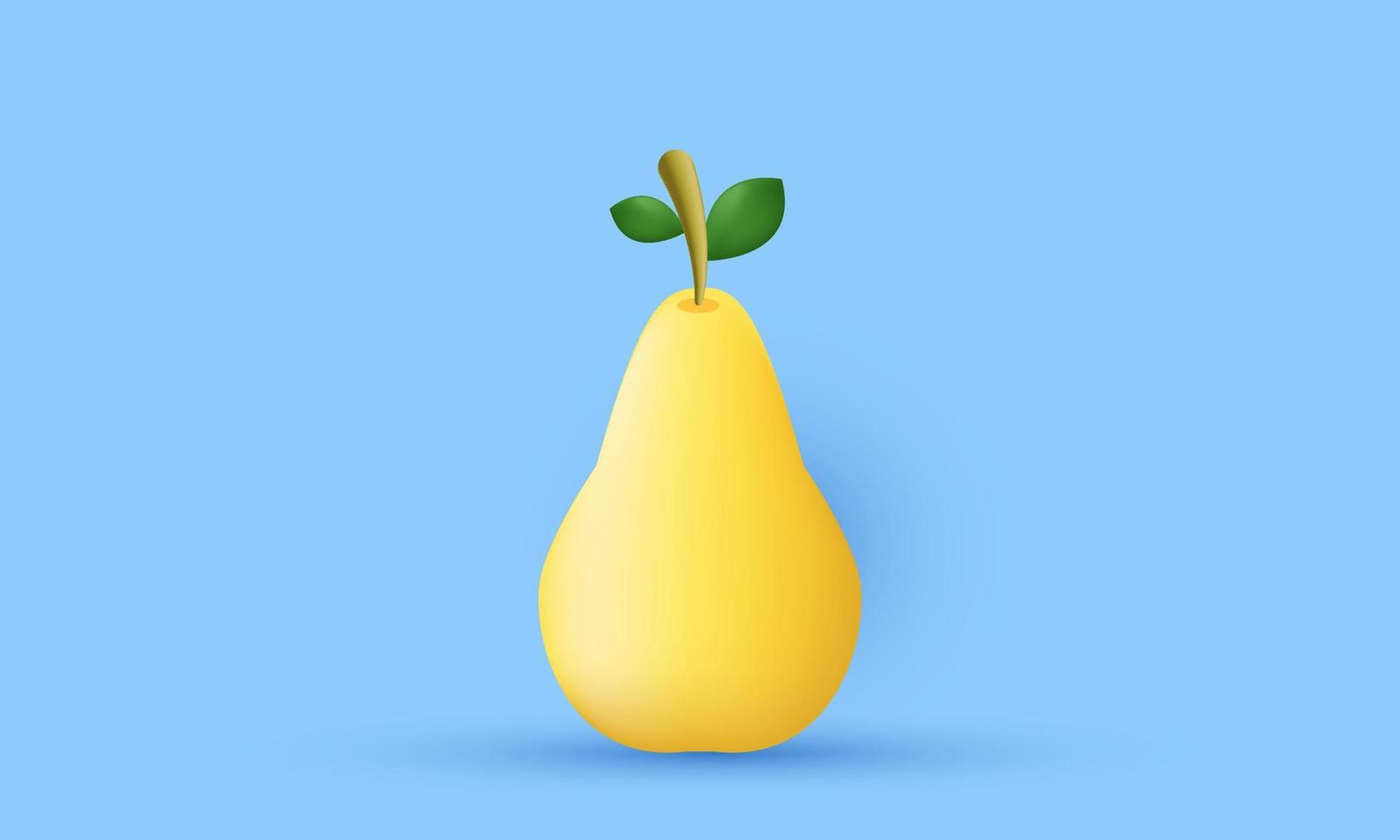 unique 3d pear render fruits vegetables design icon isolated on vector