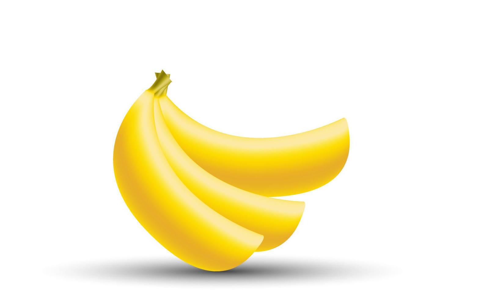 unique 3d rendering three banana icon isolated on vector