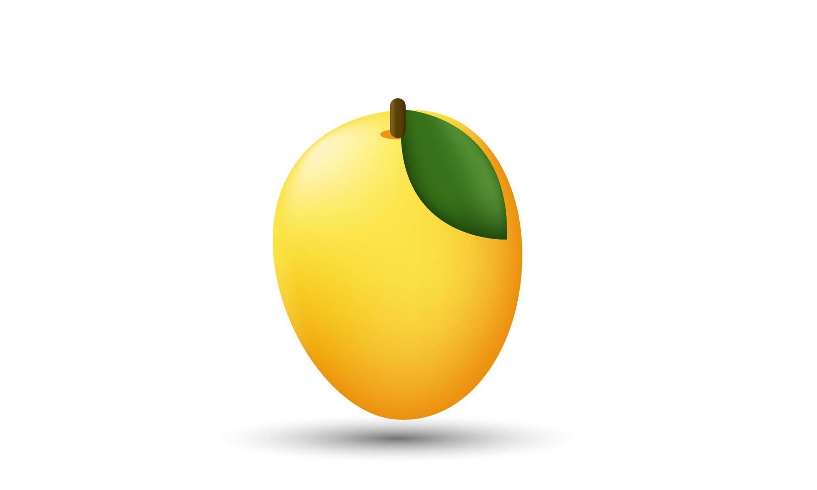 unique 3d yellow fresh half peeled nutritious mango icon isolated on vector