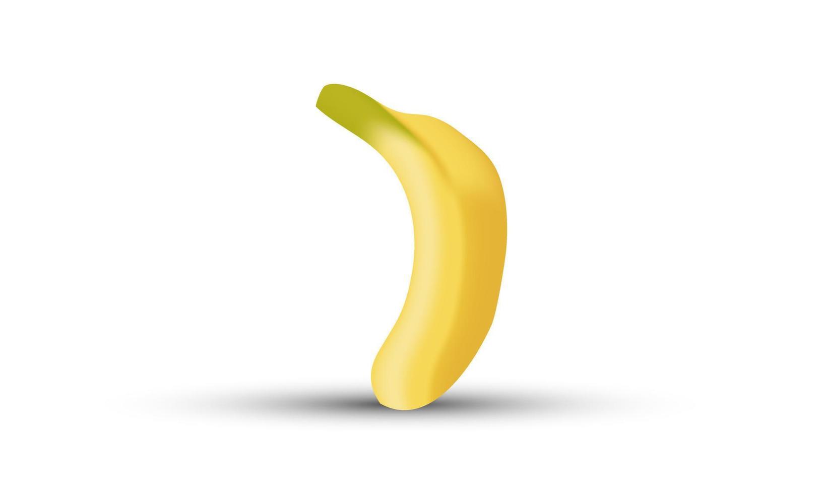 unique 3d yellow banana cute concept design icon isolated on vector