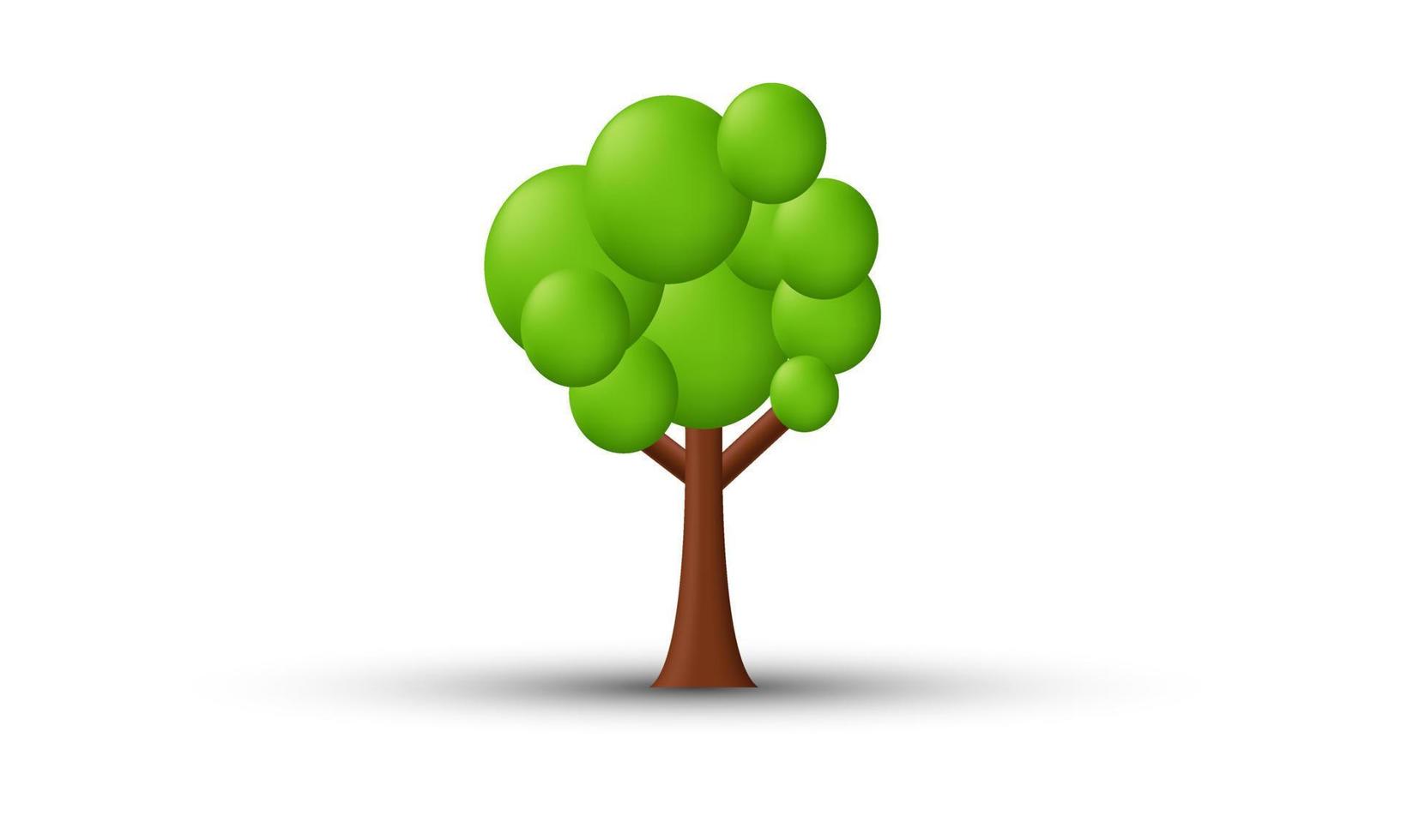 unique 3d tree green ecology concept icon isolated on vector