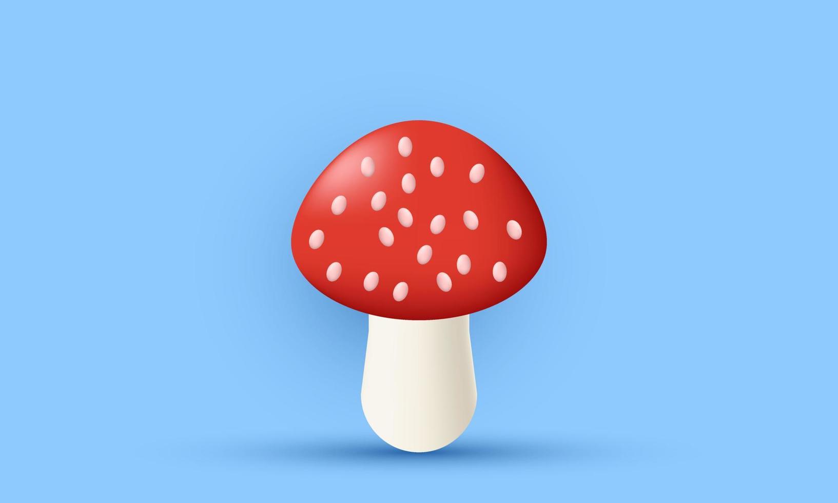 único icono de diseño de ilustración de vegetales en 3d con hongos aislado en vector